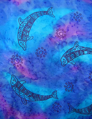 Square Silk Scarves painted over Blue Water Dreaming Aboriginal designs