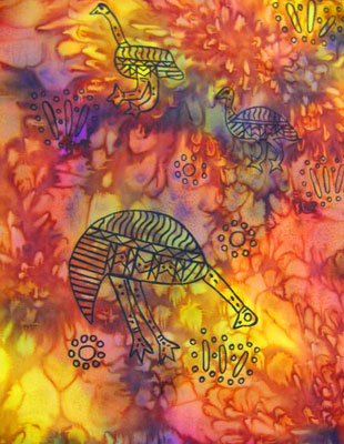 Long Silk Scarves painted over Inland Aboriginal designs
