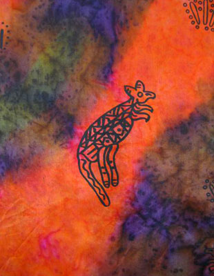 Pure Silk Shawls painted over Inland Aboriginal designs