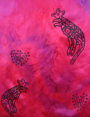 Pure Silk Shawls painted over Inland Aboriginal designs