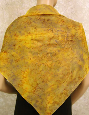 Square Silk Scarves painted over Celtic designs