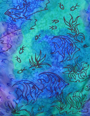 Long Silk Scarves painted over Dolphin designs