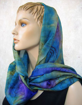 Silk Shawls painted over Dolphin designs