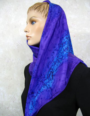 Square Silk Scarves painted over Dolphin designs