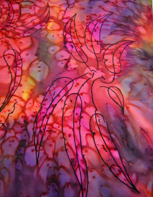 Long Silk Scarves with Australian Gum Leaf designs
