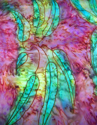 Long Silk Scarves with Australian Gum Leaf designs