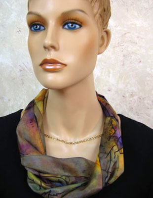 Long Silk Scarves with Australian Gum Leaf designs