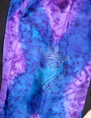 Silk Scarves hand painted over Celtic Luckenbooth designs