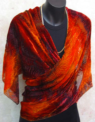 Devore Velvet Shawls in brilliant colours