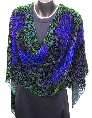 Devore Velvet Shawls in brilliant colours
