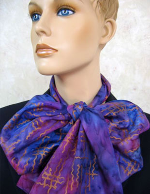 Long Silk Scarves featuring warp and weft designs