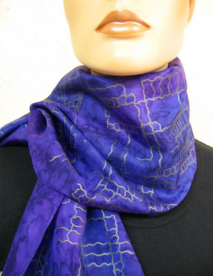 Long Silk Scarves featuring warp and weft designs