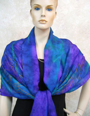 Silk Shawls featuring warp and weft designs