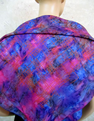 Square Silk Scarves featuring warp and weft designs