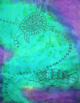 Long Silk Scarves featuring Blue Water Dreaming Aboriginal designs