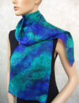 Long Silk Scarves featuring Blue Water Dreaming Aboriginal designs