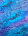 Long Silk Scarves featuring Blue Water Dreaming Aboriginal designs