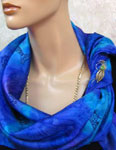 Square Silk Scarves featuring Blue Water Dreaming Aboriginal designs