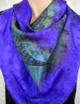 Square Silk Scarves featuring Blue Water Dreaming Aboriginal designs