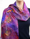 Long Silk Scarves featuring Inland Aboriginal designs