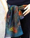 Long Silk Scarves featuring Inland Aboriginal designs