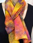Long Silk Scarves featuring Inland Aboriginal designs
