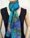 Long Silk Scarves featuring Inland Aboriginal designs