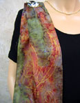 Pure Silk Long gum leaf scarves