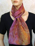 Pure Silk Long gum leaf scarves