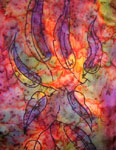 Pure Silk Long gum leaf scarves
