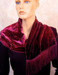 Deep pile velvet fringed shawls