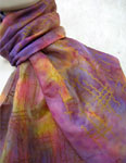 Long Silk Scarves featuring warp and weft designs