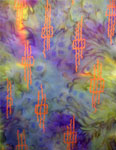 Long Silk Scarves featuring warp and weft designs