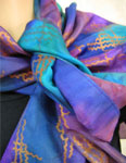 Long Silk Scarves featuring warp and weft designs