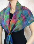 Square Silk Scarves featuring warp and weft designs