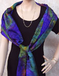 Long Silk Shawls featuring Vineyard Art designs