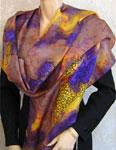 Long Silk Shawls featuring Vineyard Art designs