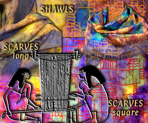 Brilliant Silk painted Scarves and Shawls