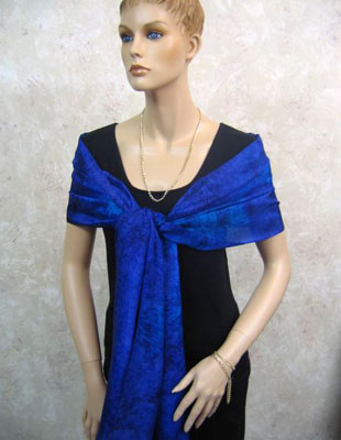 Silk Shawls painted over Blue Water Dreaming Aboriginal designs
