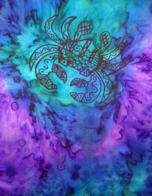 Silk Shawls painted over Blue Water Dreaming Aboriginal designs