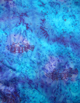 Silk Shawls painted over Blue Water Dreaming Aboriginal designs