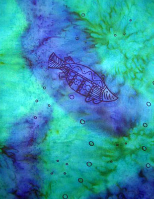 Silk Shawls painted over Blue Water Dreaming Aboriginal designs