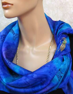 Square Silk Scarves painted over Blue Water Dreaming Aboriginal designs