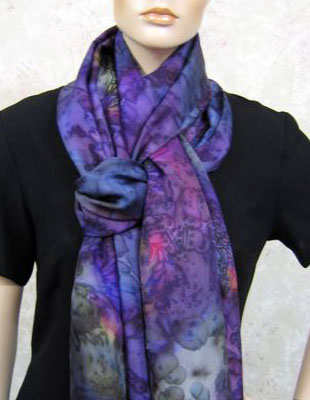 Pure Silk Shawls painted over Inland Aboriginal designs