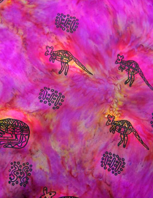 Square Silk Scarves painted over Inland Aboriginal designs