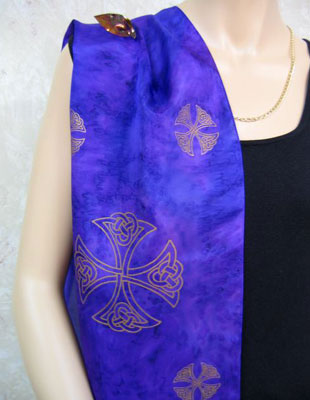 Long Silk Scarves painted over Celtic designs