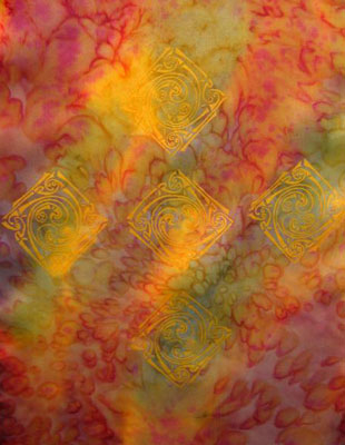 Long Silk Scarves painted over Celtic designs