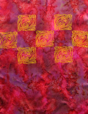 Pure Silk Shawls hand painted over Celtic designs