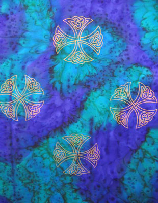 Pure Silk Shawls hand painted over Celtic designs