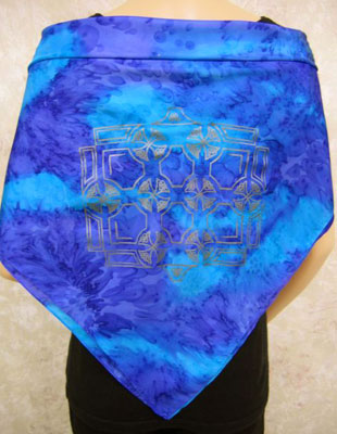 Square Silk Scarves painted over Celtic designs